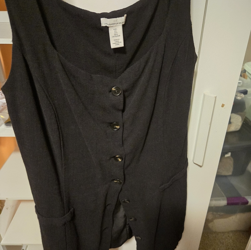 H&M Black Button-Down Dress